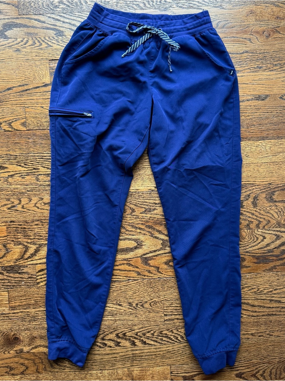 Jaanuu Navy Blue Drawstring Jogger Multi Pocket Scrub Pants XS